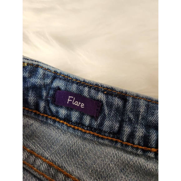 Vigoss Collection Womens Flare Jeans Blue Stretch Stone Wash Denim Juniors 5 - Picture 7 of 8